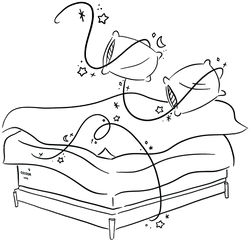 Illustration of Cocoon comic with mattress and pillows
